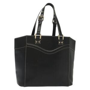 GUCCI Tote Bag Leather Gold Black